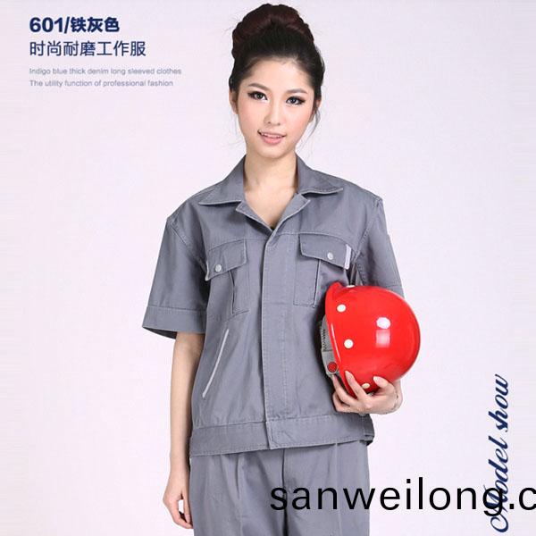 夏(xia)季純棉短袖(xiu)工(gong)作(zuo)服(fu)